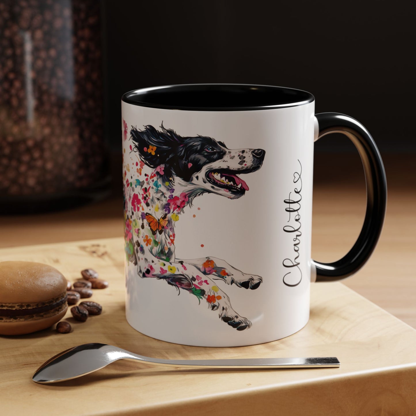 English Setter #4 Personalized Accent Mugs, 11oz