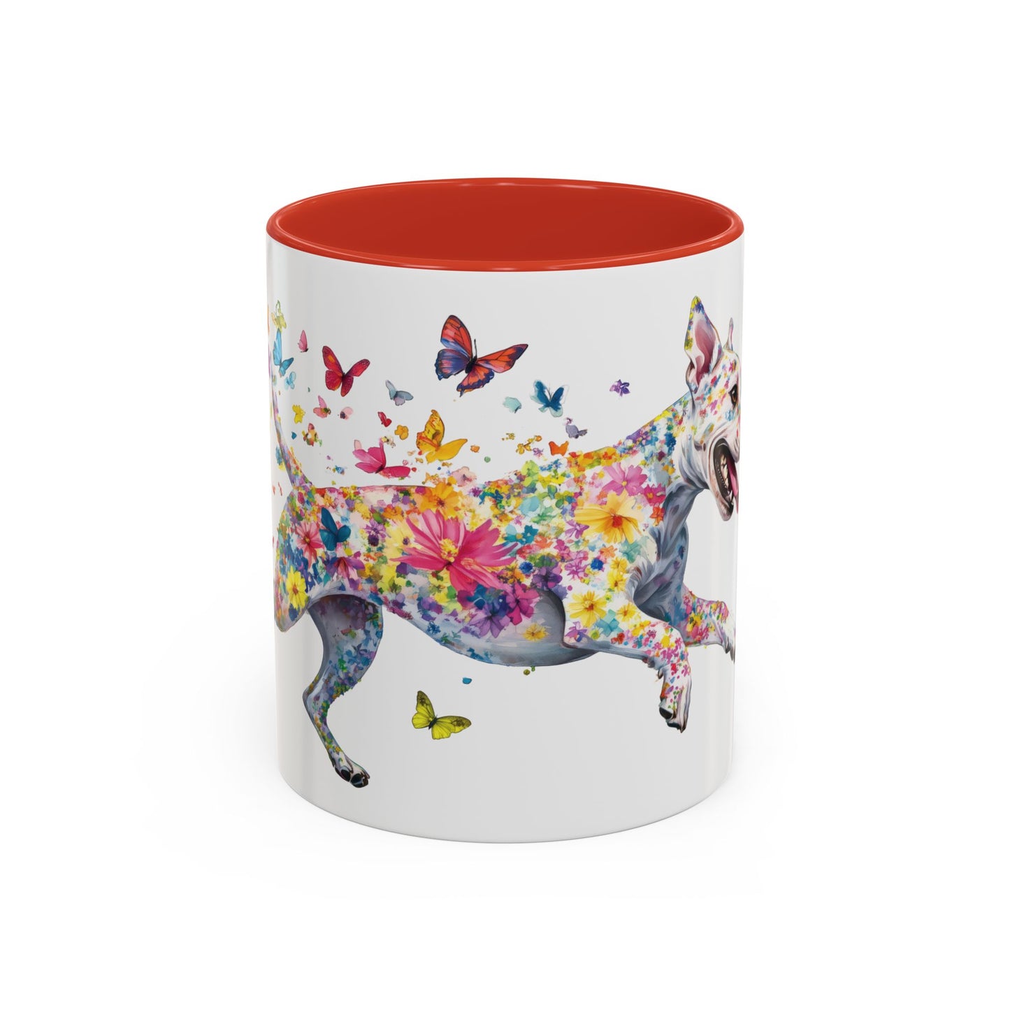 White Staffordshire Terrier Personalized Accent Mugs, 11oz