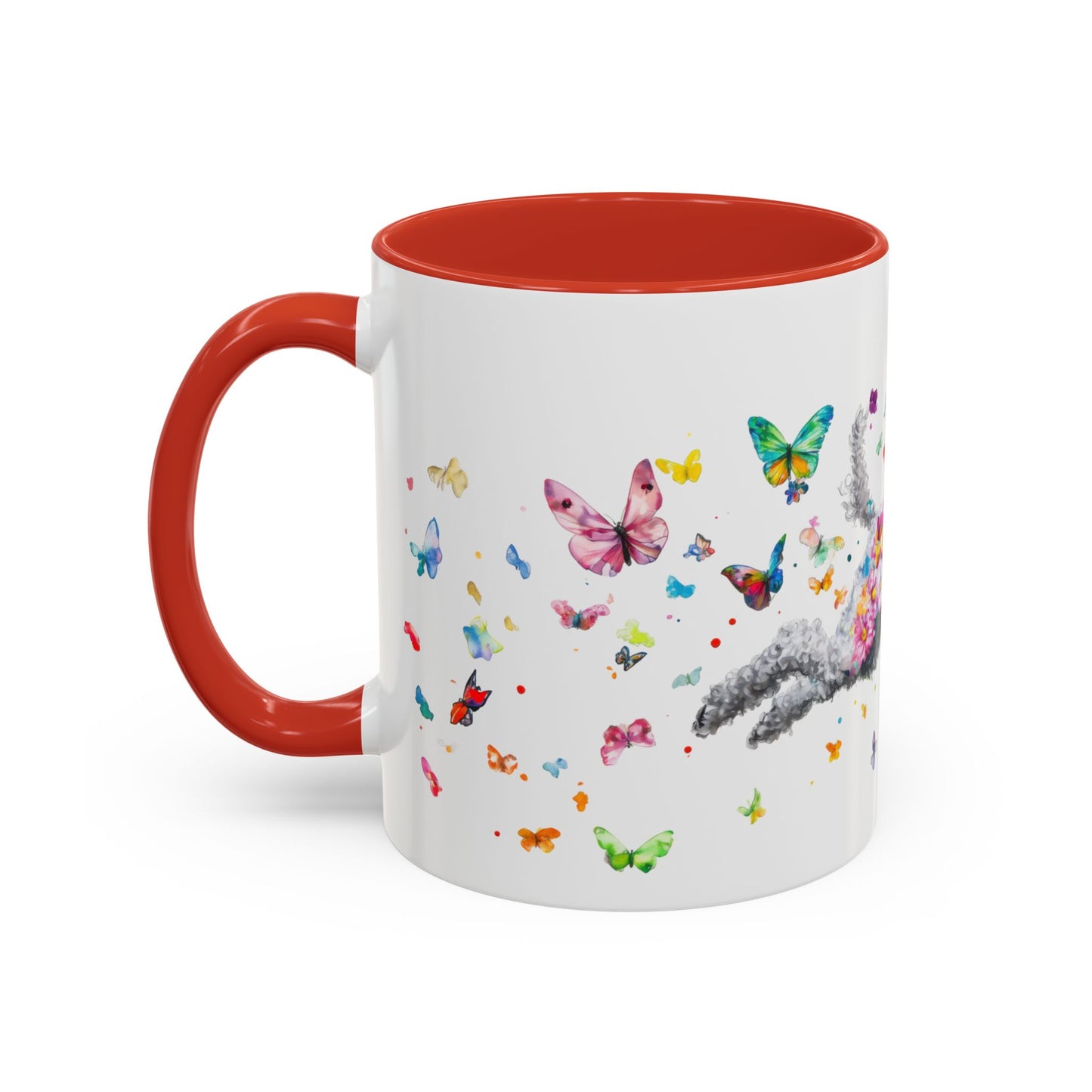 Poodle, Silver Personalized Accent Mugs, 11oz