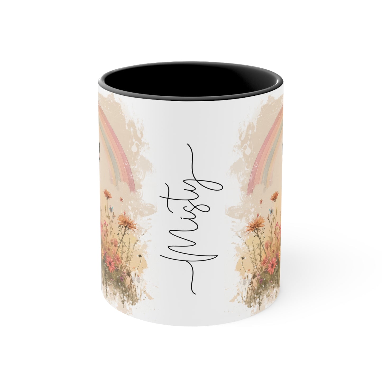 Samoyed Rainbow Personalized Colorful Accent Mugs, 11oz