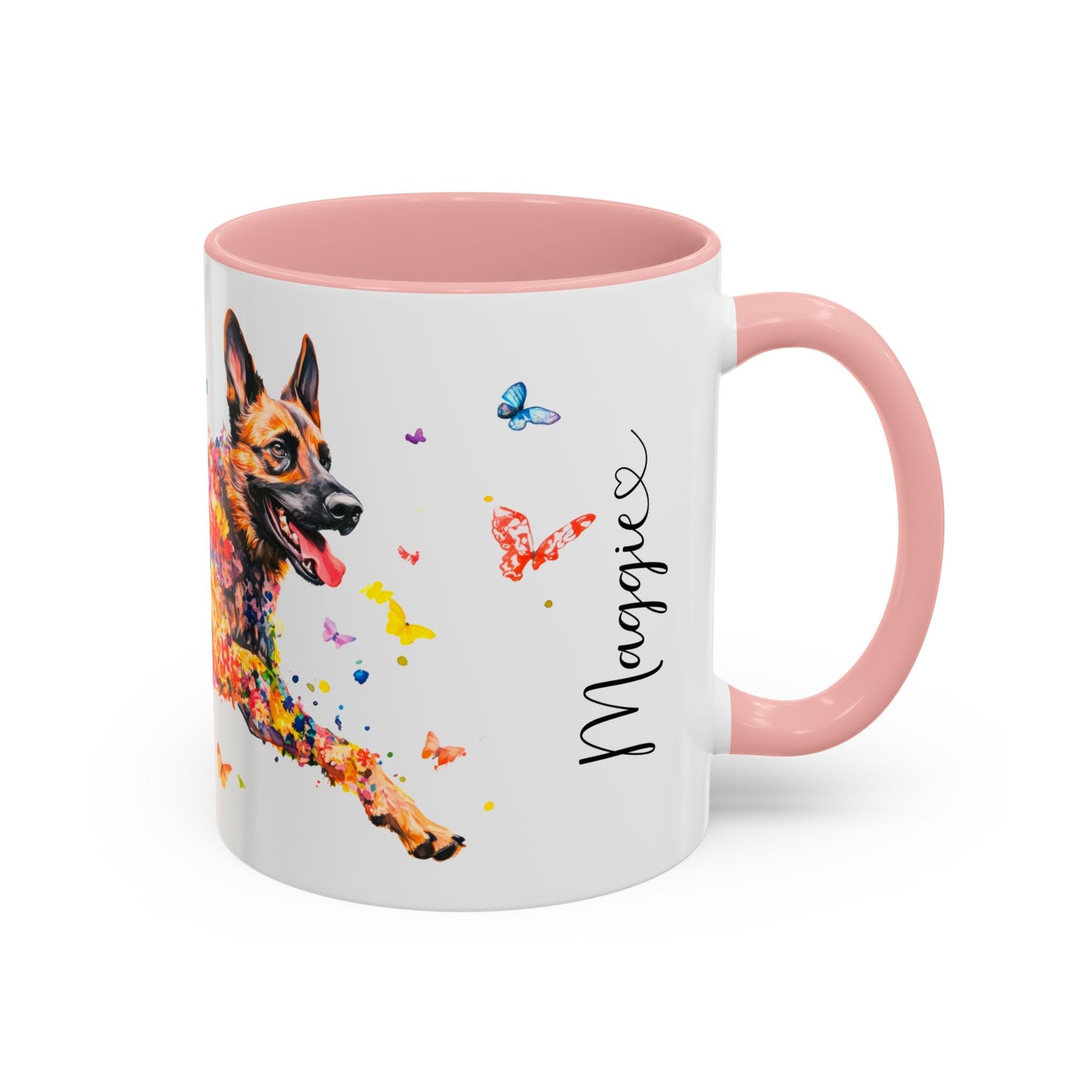 Dutch Shepherd Personalized Colorful Accent Mugs, 11oz