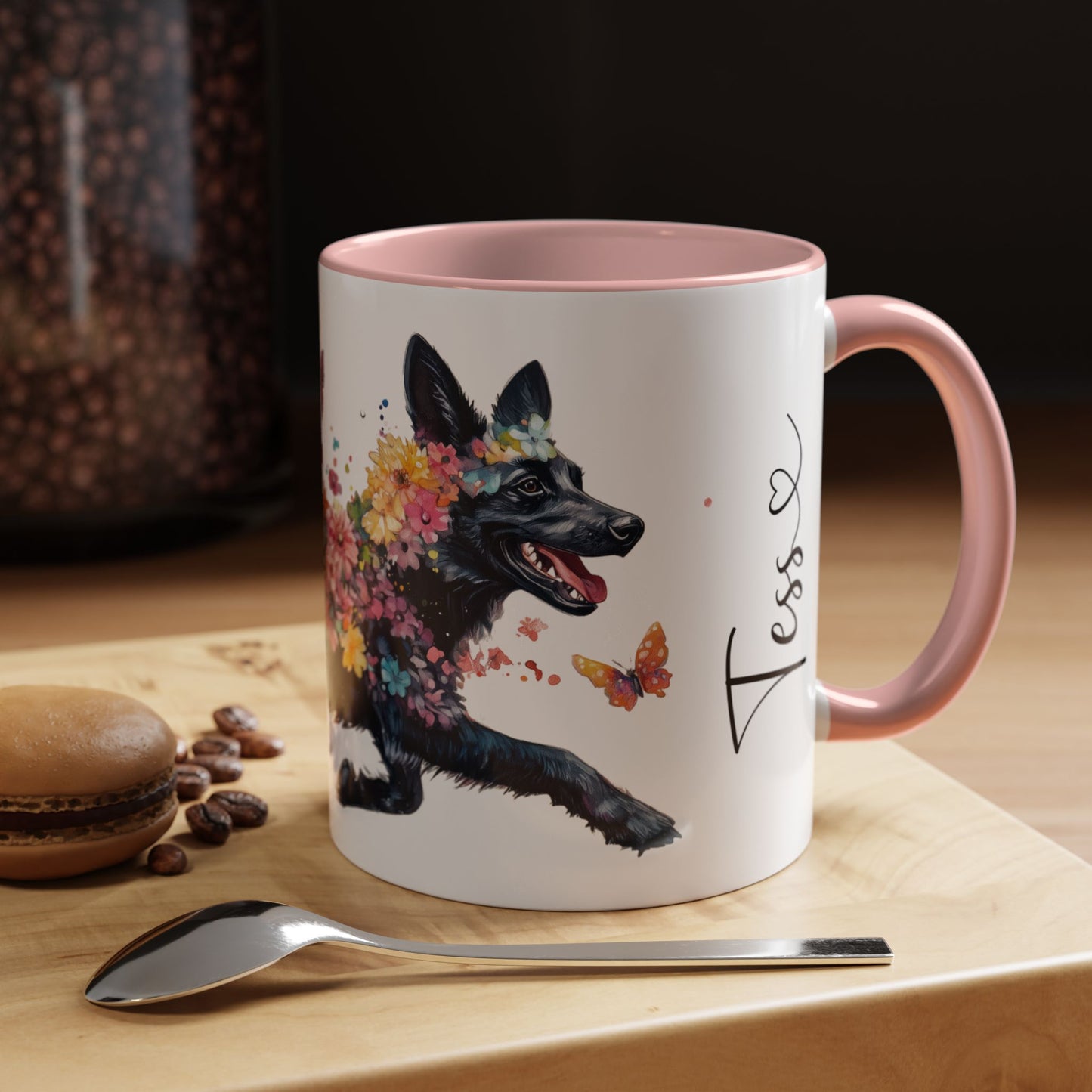 Black Shepherd Personalized Accent Mugs, 11oz