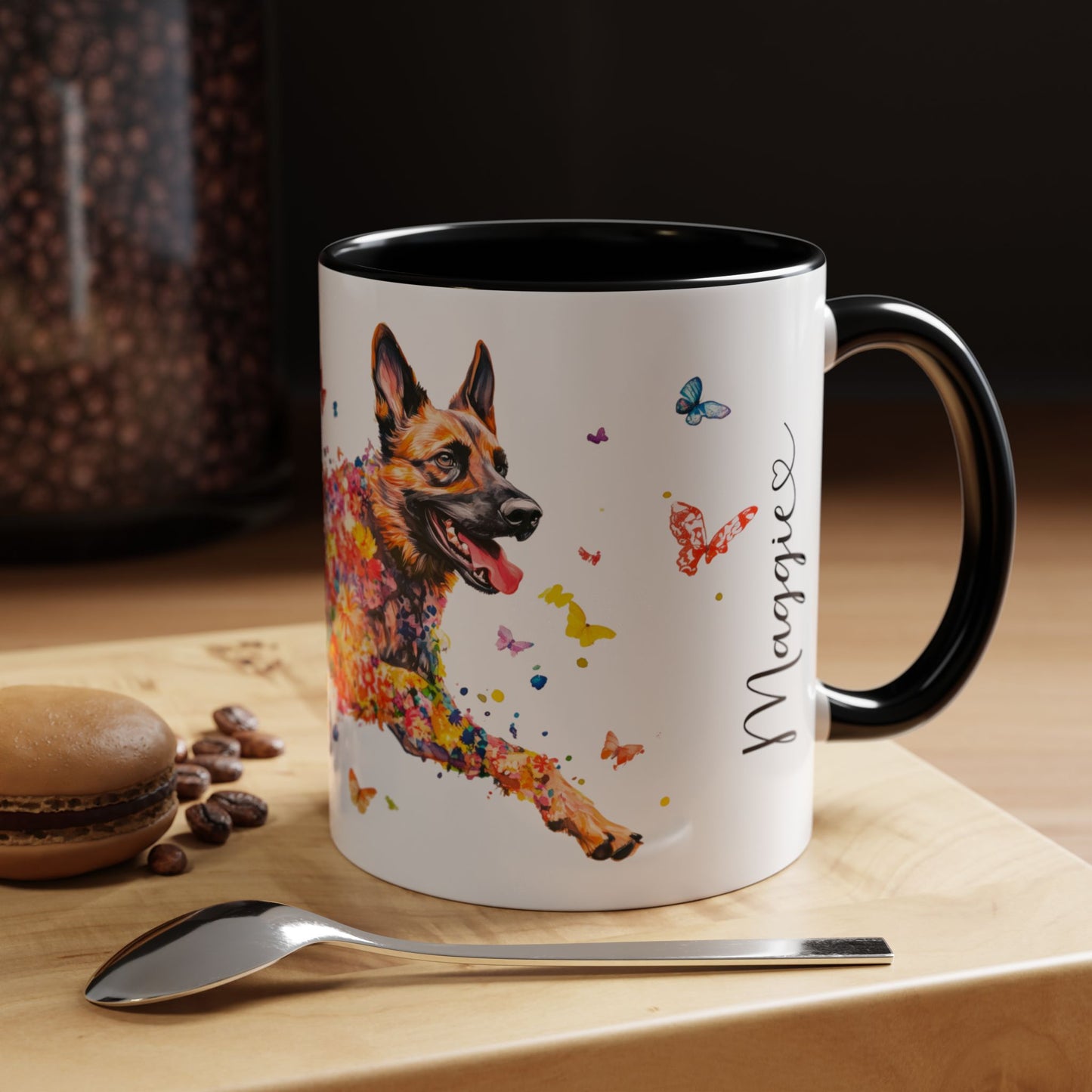Dutch Shepherd Personalized Colorful Accent Mugs, 11oz