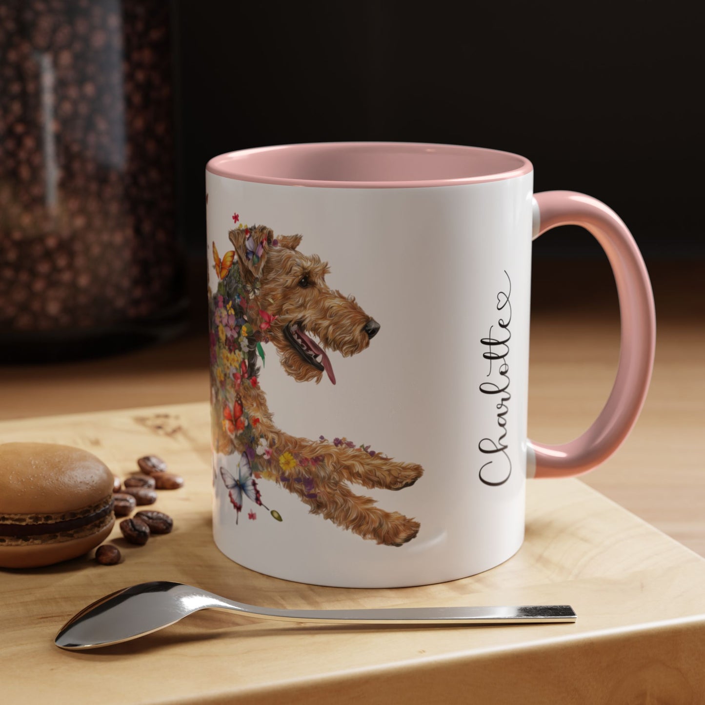 Airedale Terrier Personalized Accent Mugs, 11oz