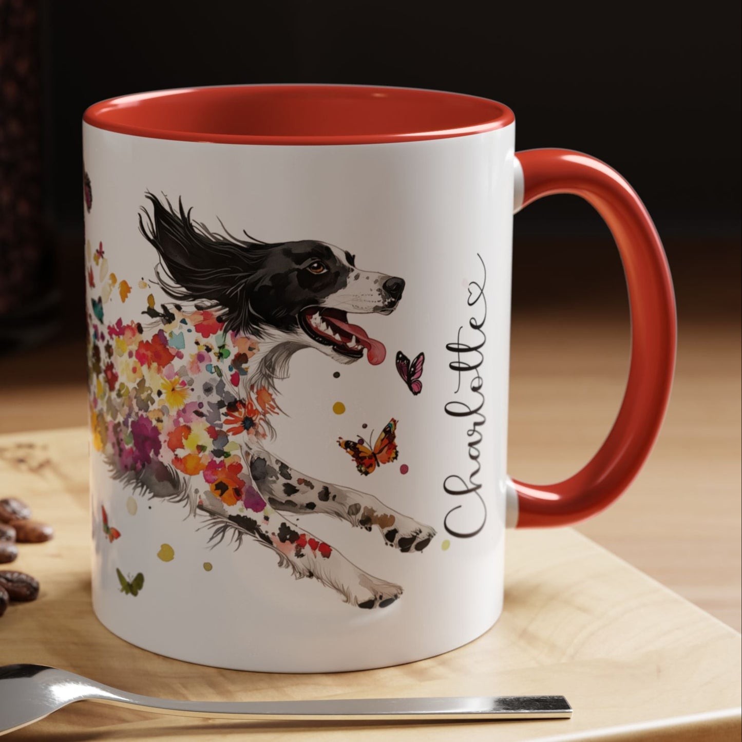 English Setter #3 Personalized Accent Mugs, 11oz