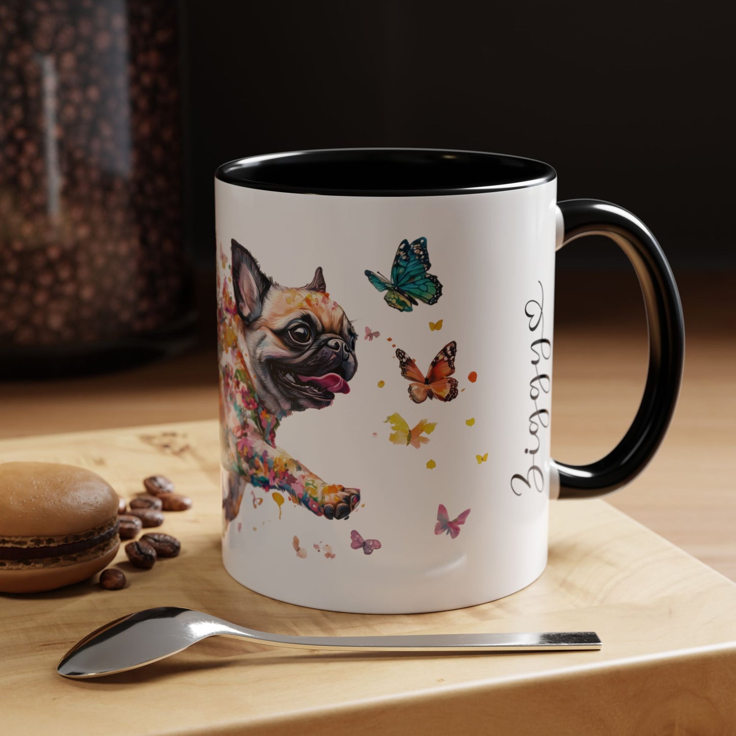 Pug Personalized Accent Mugs, 11oz