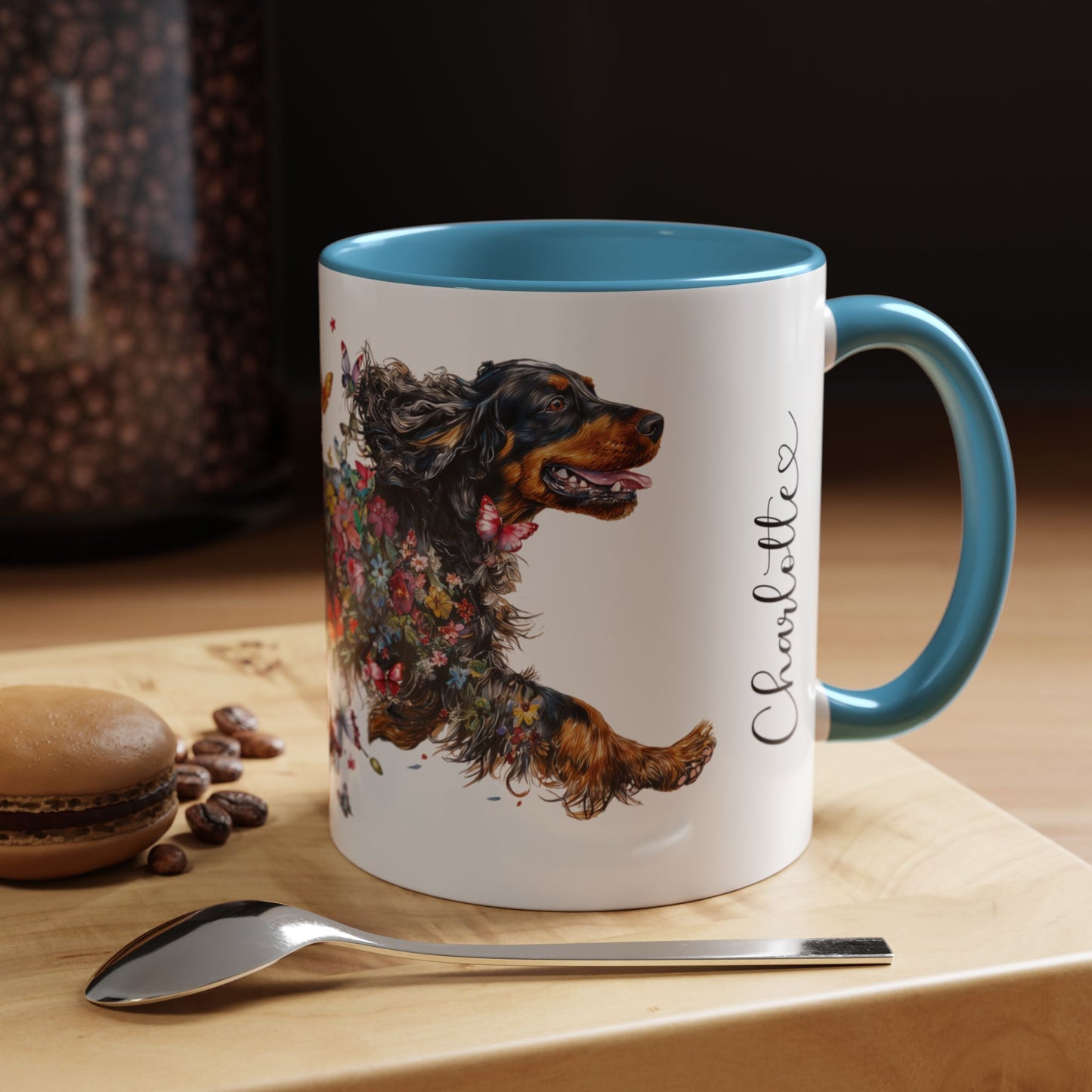 English Cocker Spaniel Personalized Accent Mugs, 11oz