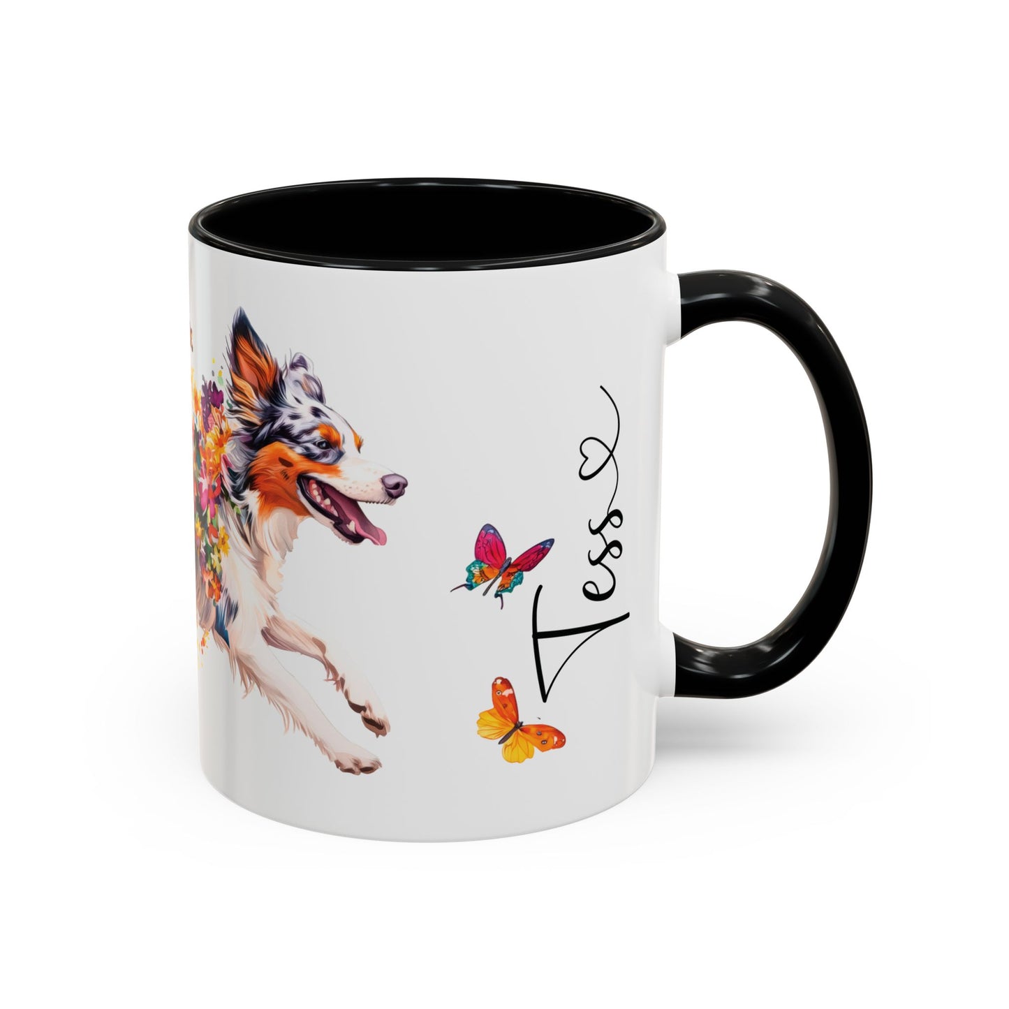Border Collie Blue Merle, Personalized Accent Mugs, 11oz