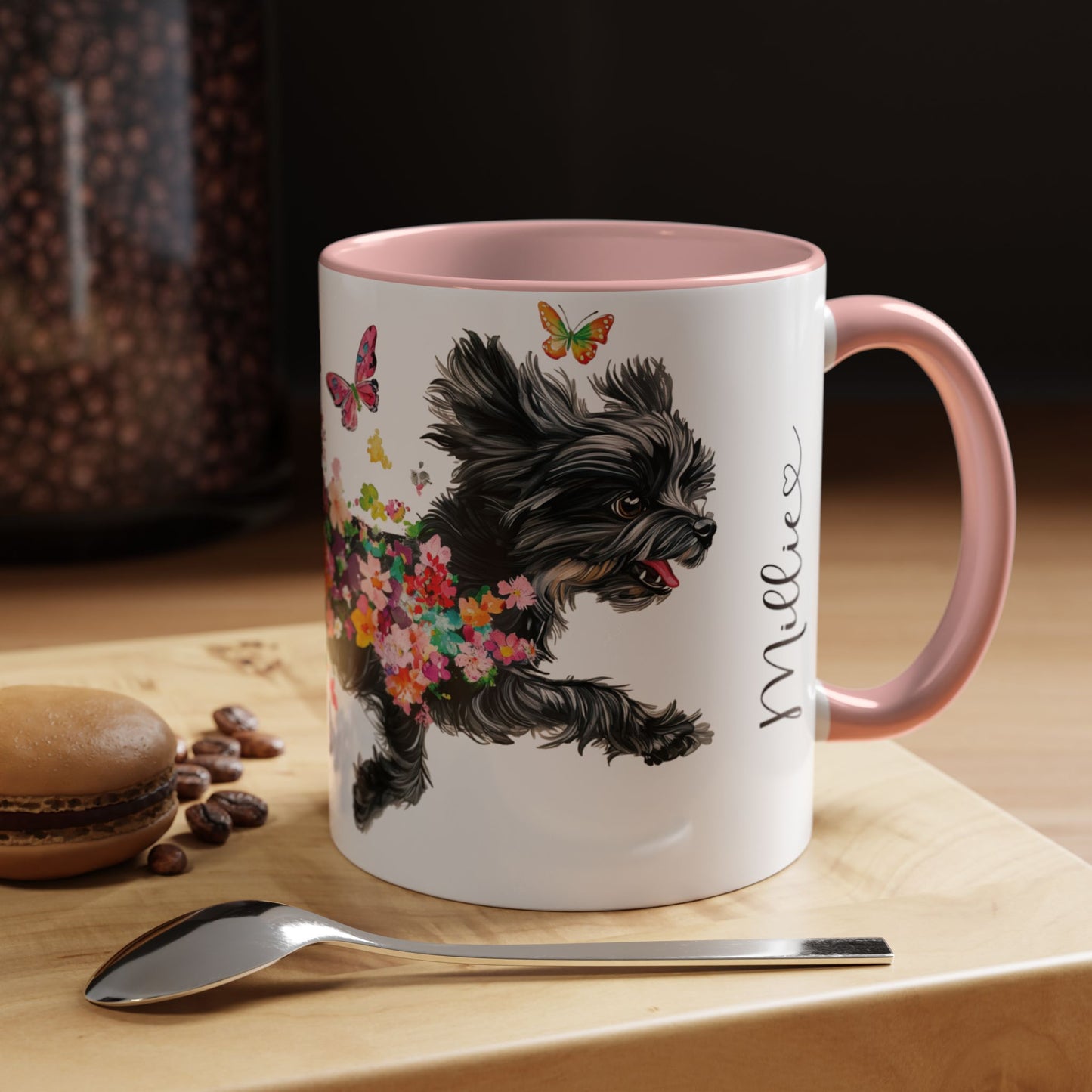 Black Shih Tzu Personalized Accent Mugs, 11oz