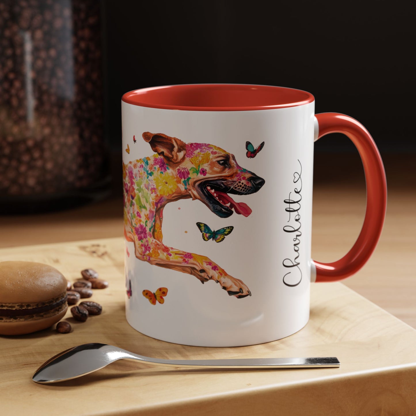Black Mouth Cur Personalized Accent Mugs, 11oz