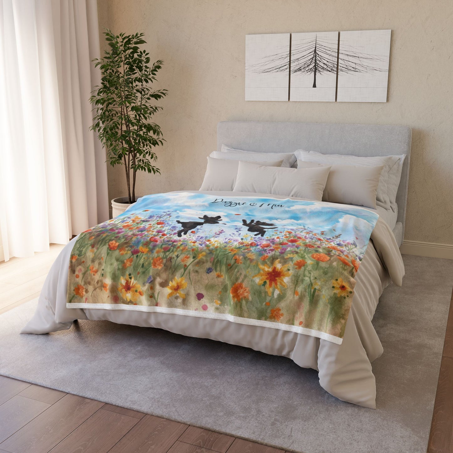 Pumi floral Personalised Blanket