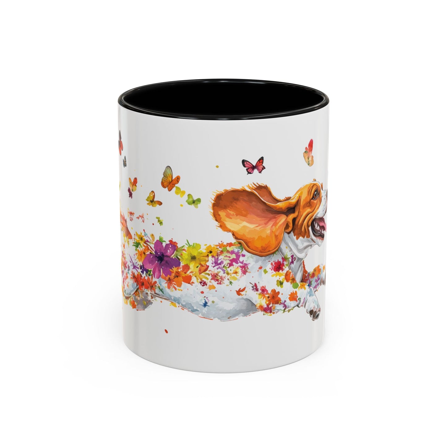 Basset Hound #2 Personalized Accent Mugs, 11oz