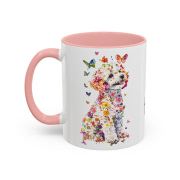 Bichon Frise Personalized Colorful Accent Mugs, 11oz