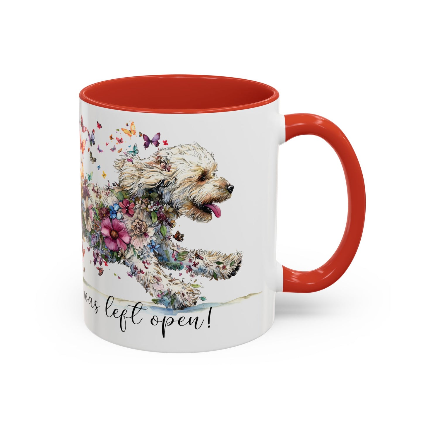 Golden Doodle #2 "Live like the gate was left open" Accent Mugs, 11oz
