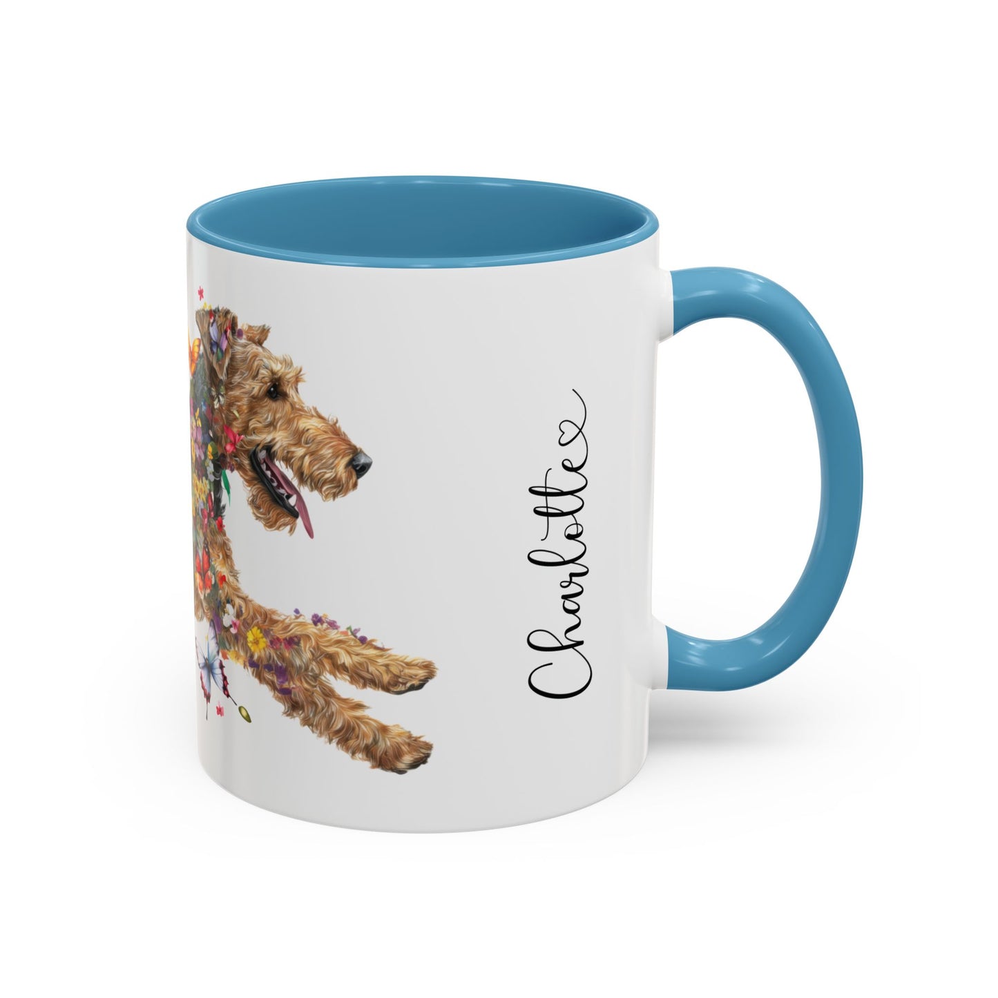 Airedale Terrier Personalized Accent Mugs, 11oz