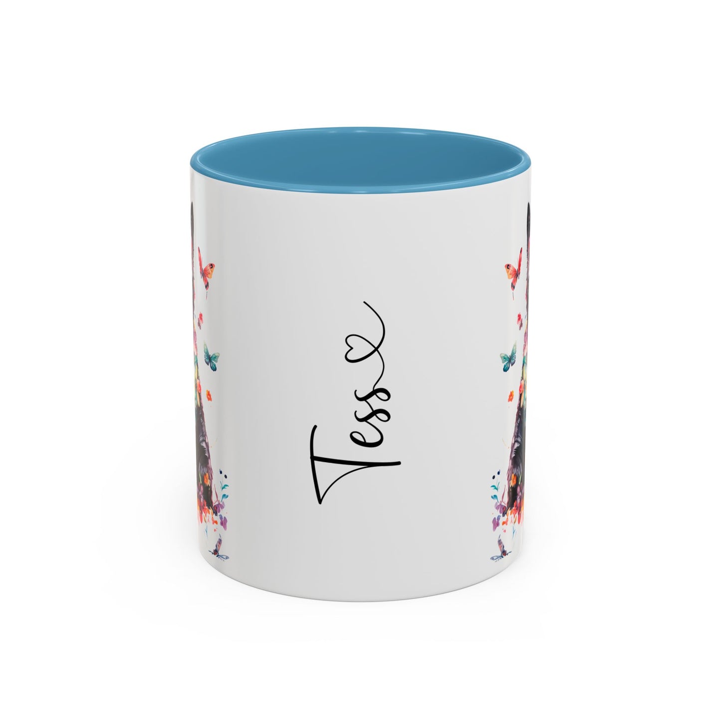 Black Shepherd Personalized Colorful Accent Mugs, 11oz