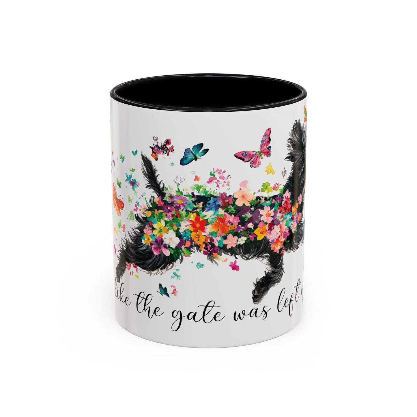 Shih Tzu #2 “Live like the gate was left open" Accent Mugs, 11oz
