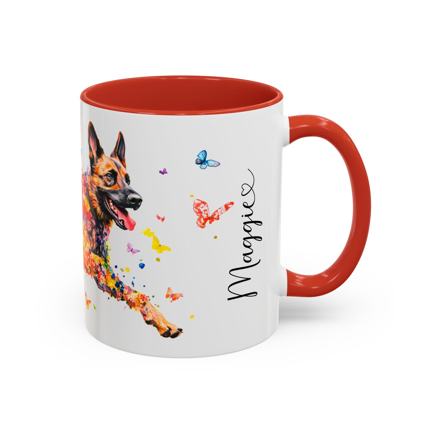 Dutch Shepherd Personalized Colorful Accent Mugs, 11oz