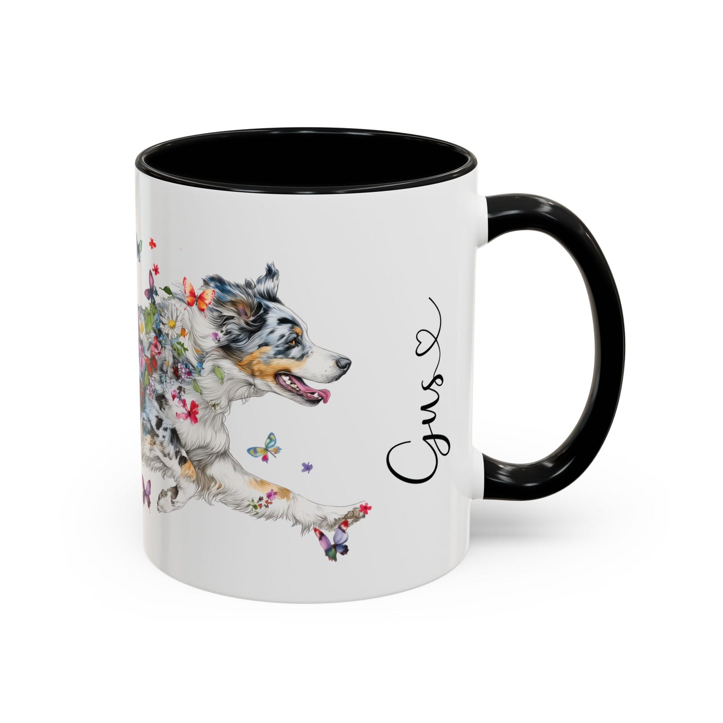 Aussie Doodle Blue Merle Personalized Accent Mugs, 11oz