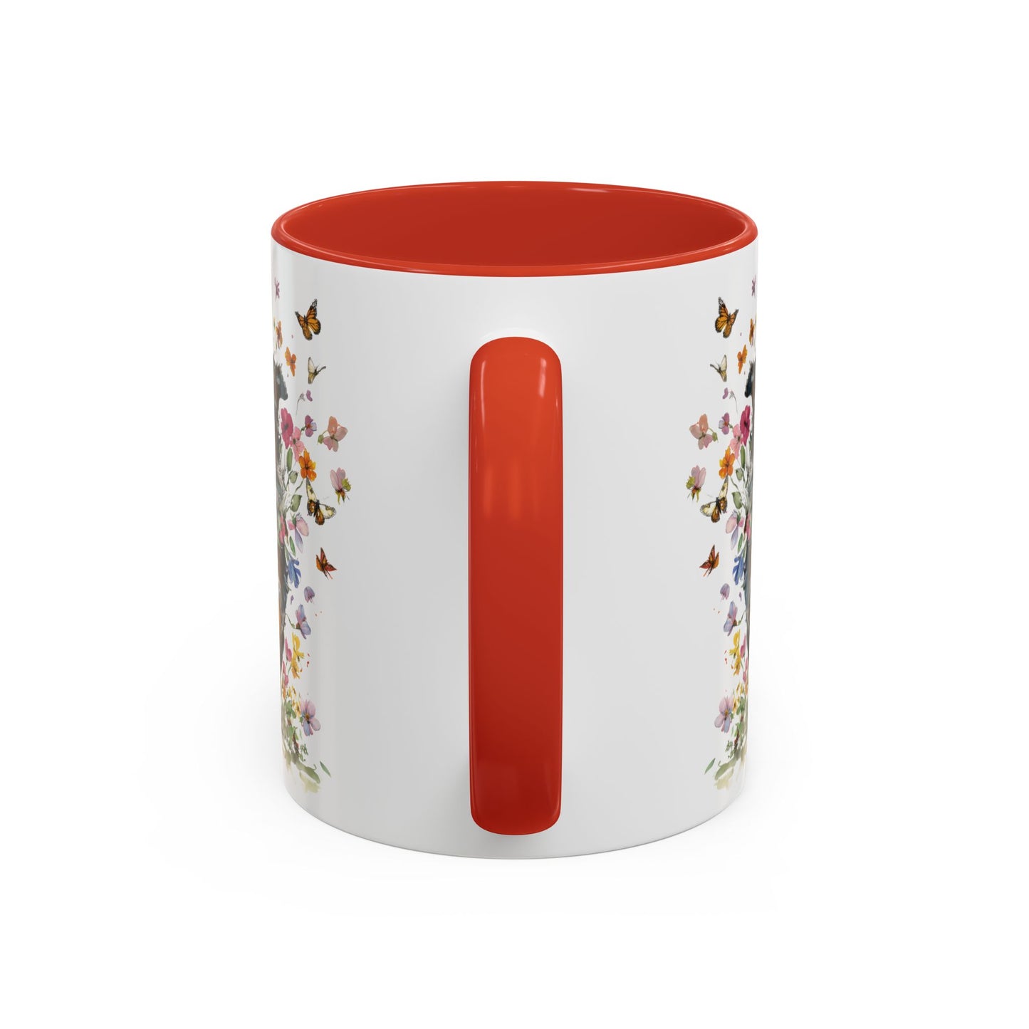 Australian Shepherd running Personalized Accent Mugs, 11oz