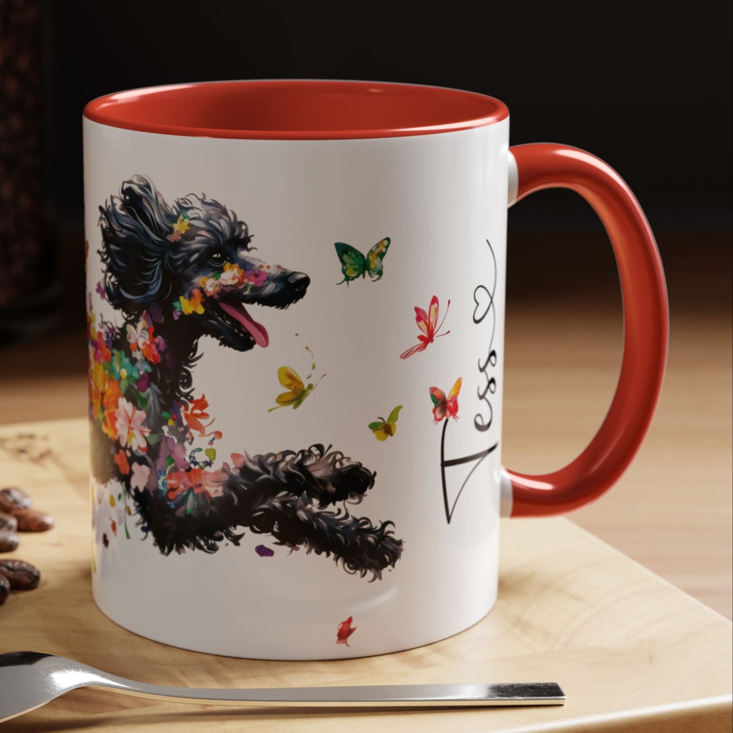 Poodle #2 Personalized Accent Mugs, 11oz