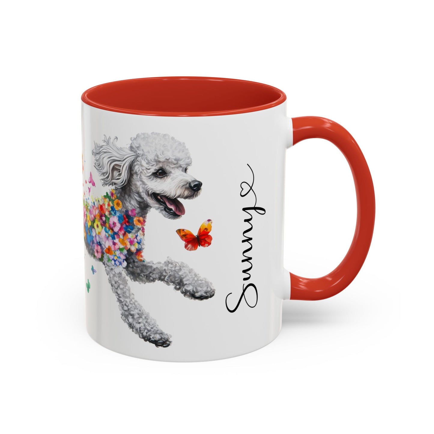 Poodle, Silver Personalized Accent Mugs, 11oz