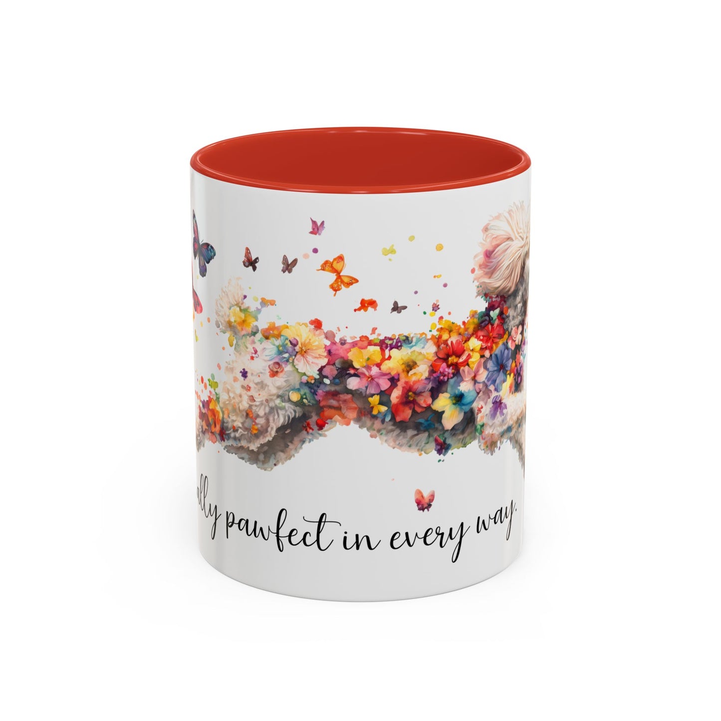 Poodle #1 - Practically Pawfect in every way. Personalised Colorful Accent Mugs, 11oz