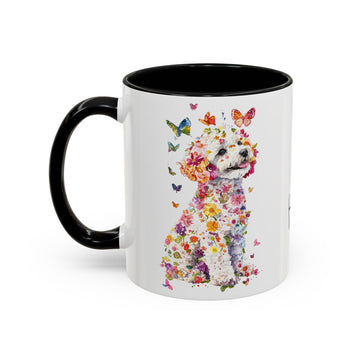 Bichon Frise Personalized Colorful Accent Mugs, 11oz