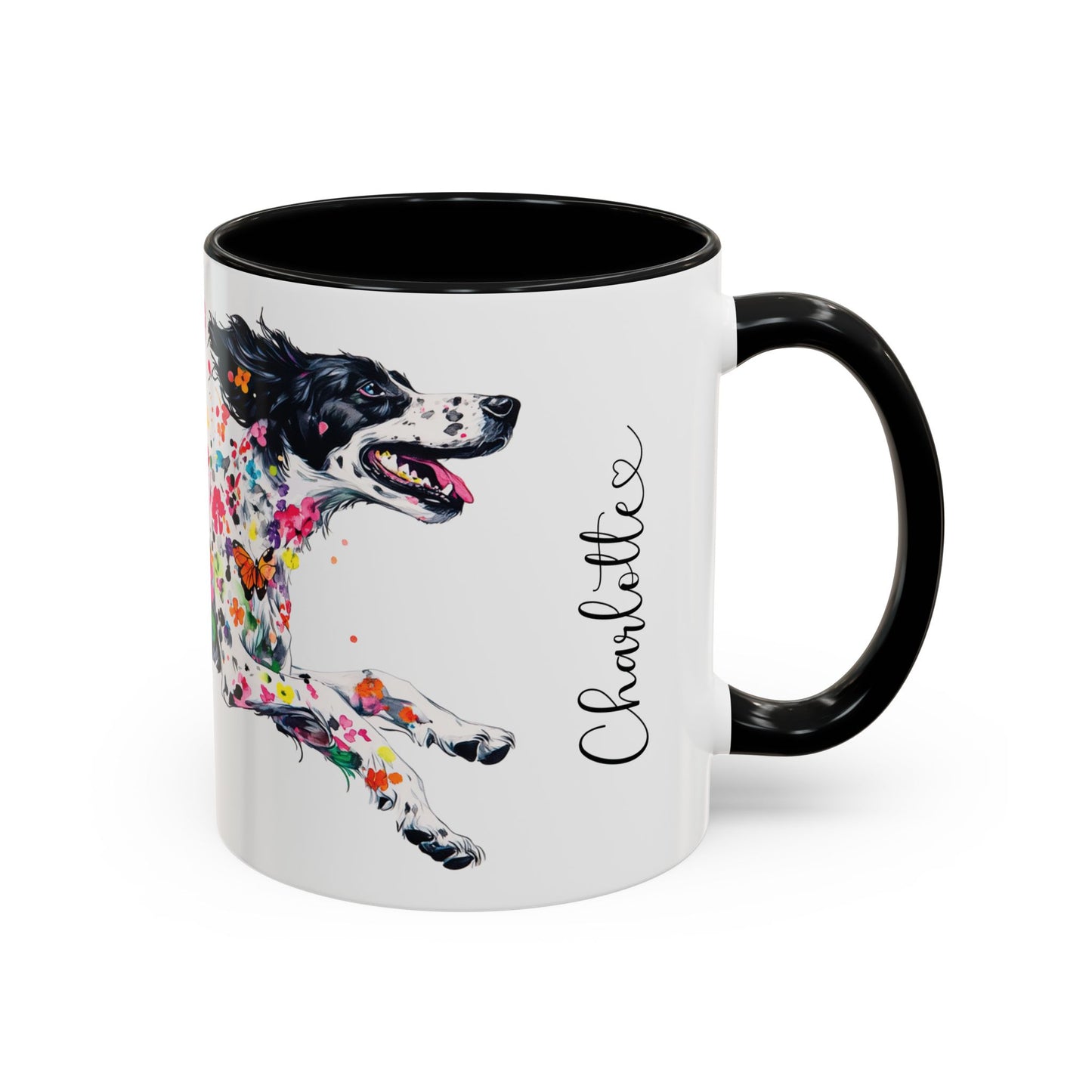 English Setter #4 Personalized Accent Mugs, 11oz