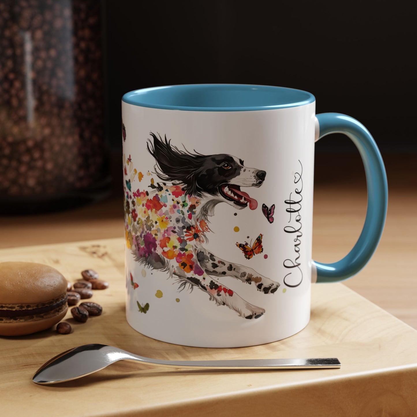 English Setter #3 Personalized Accent Mugs, 11oz