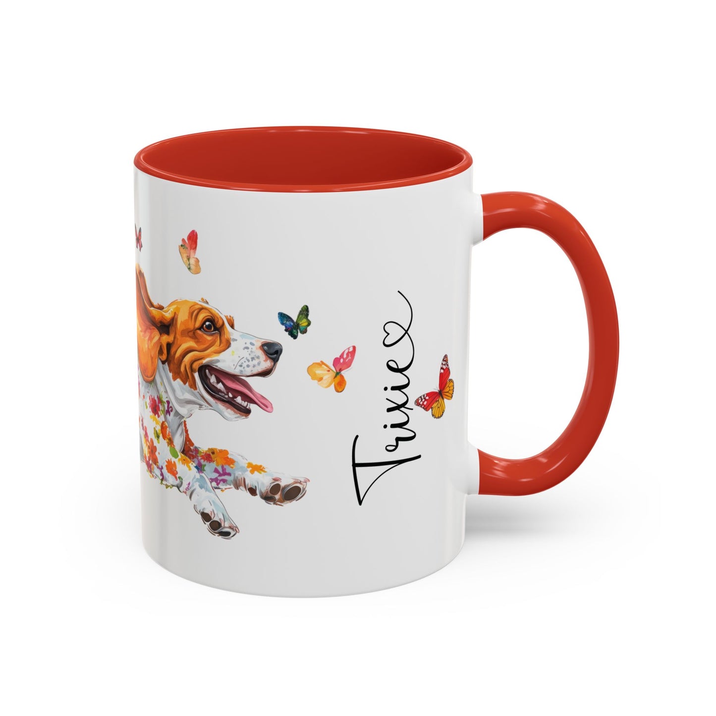 Basset Hound #2 Personalized Accent Mugs, 11oz