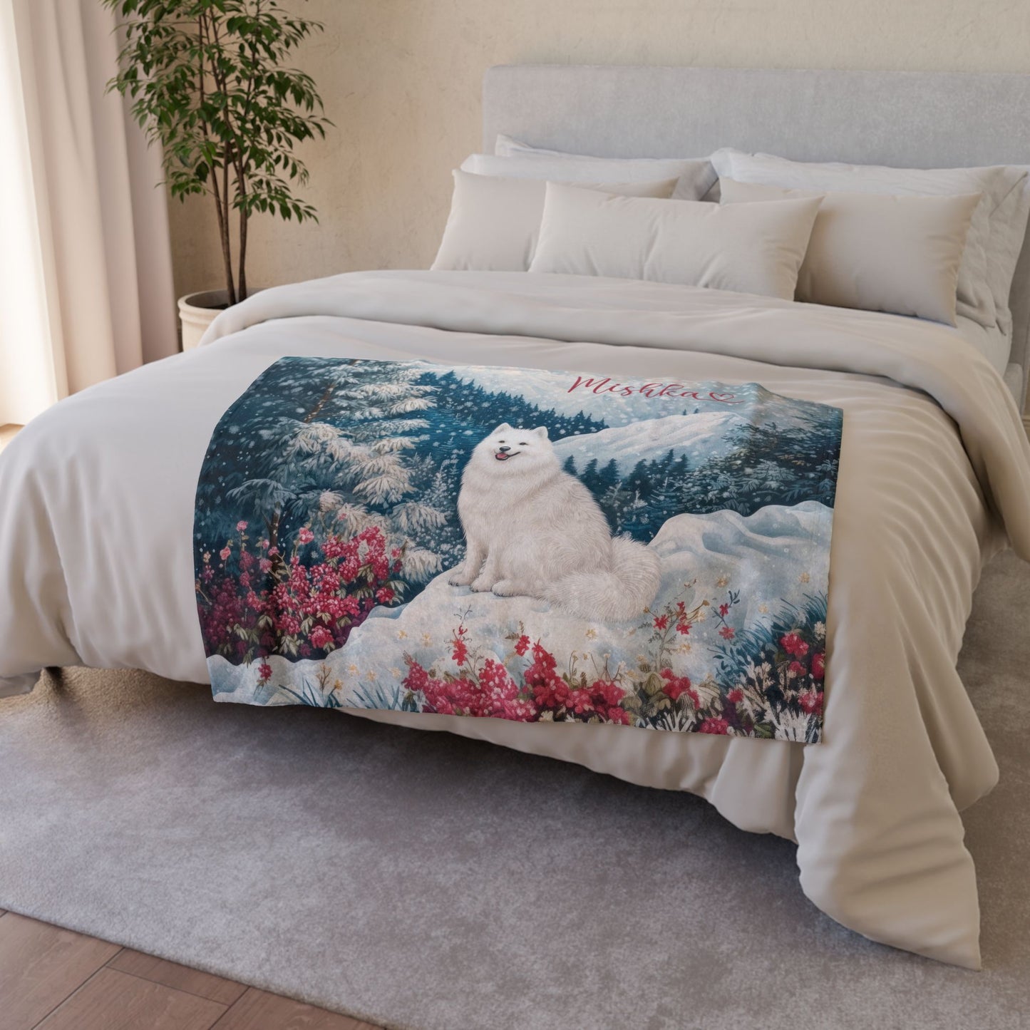 Samoyed Snow #1 Personalised Blanket