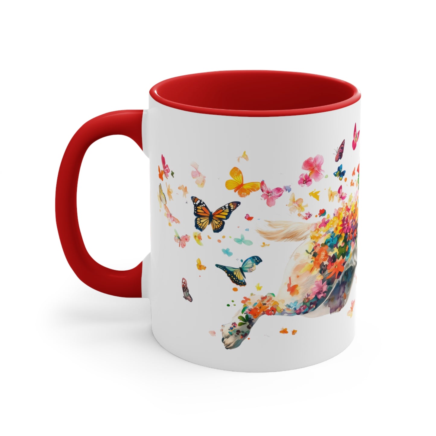 White Labrador running personalized colourful Mugs, 11oz