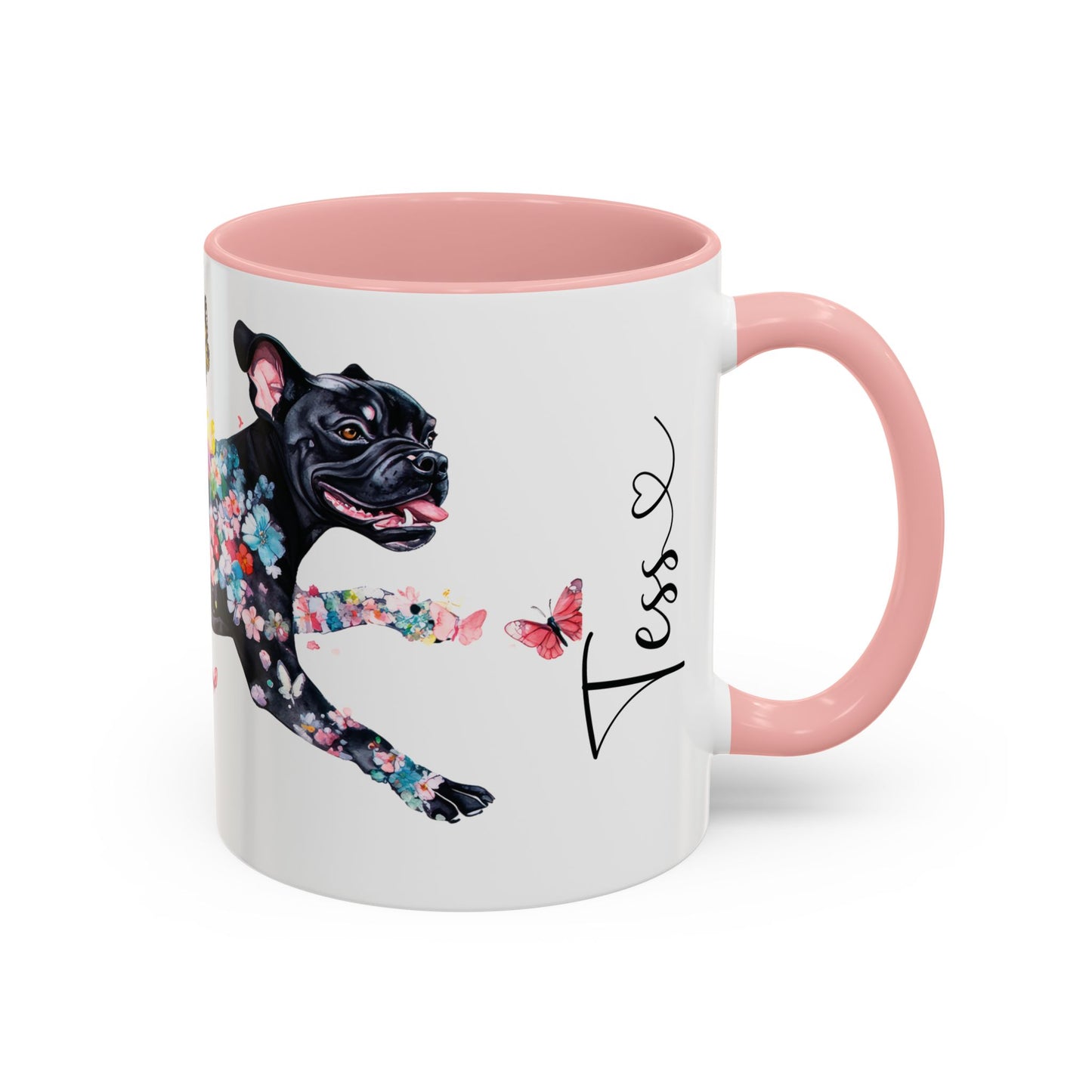 Black Boxer Personalized Accent Mugs, 11oz