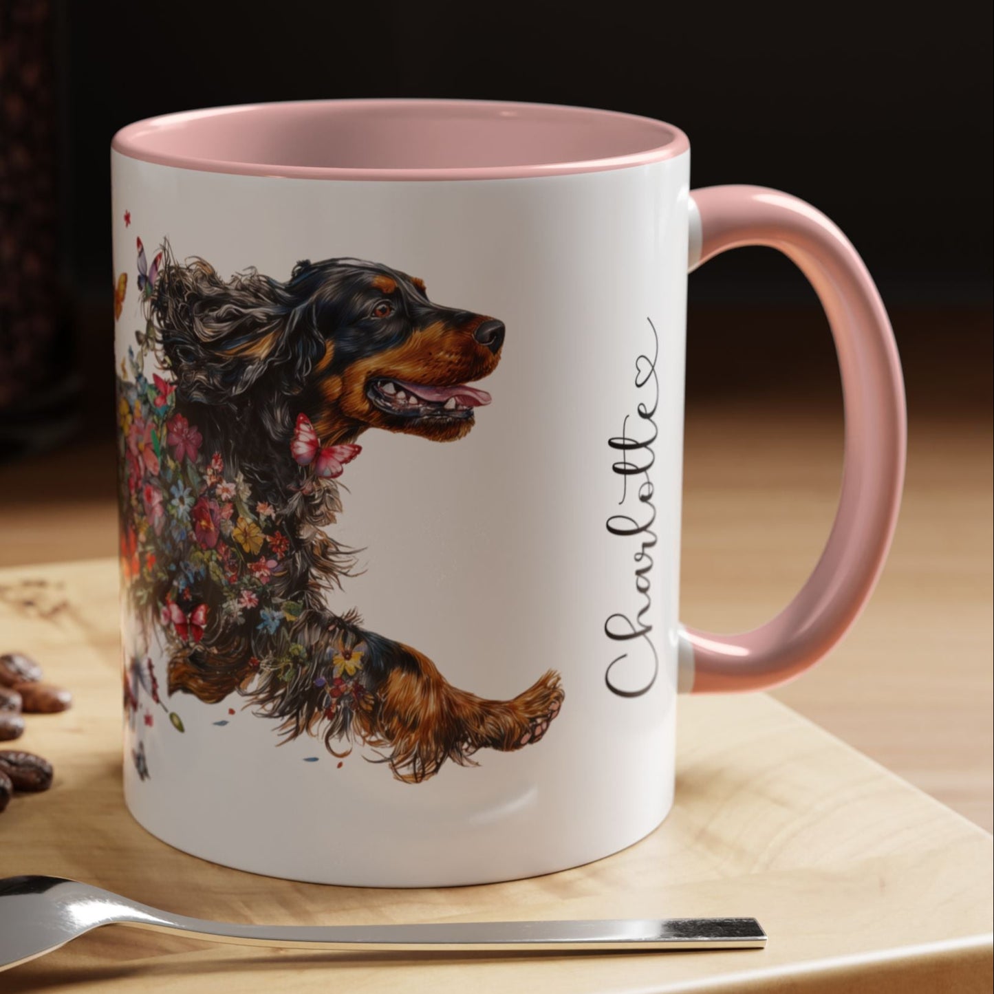 English Cocker Spaniel Personalized Accent Mugs, 11oz