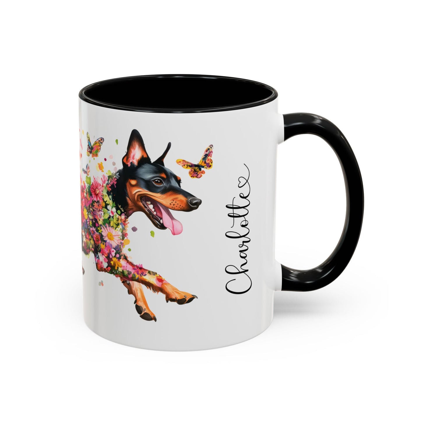 British Manchester Terrier Personalized Accent Mugs, 11oz