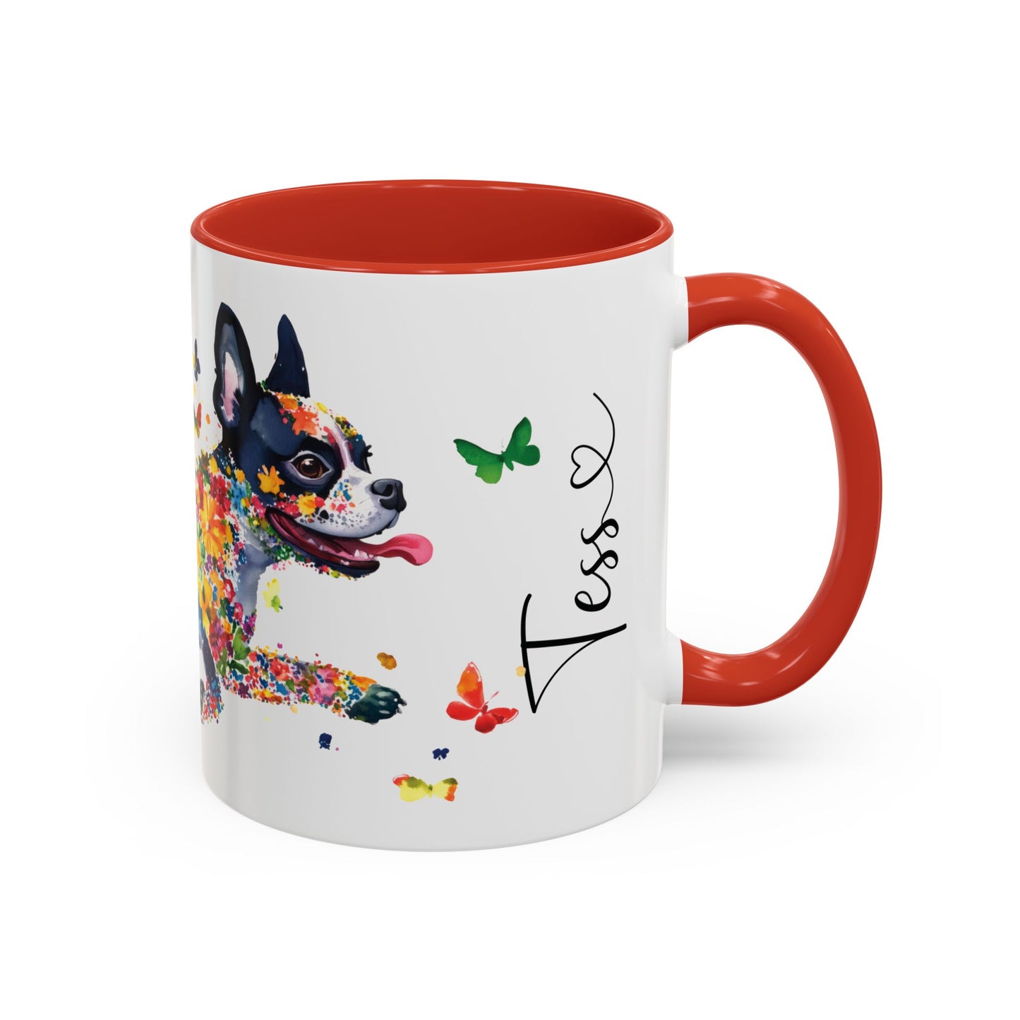 Boston Terrier Personalized Accent Mugs, 11oz