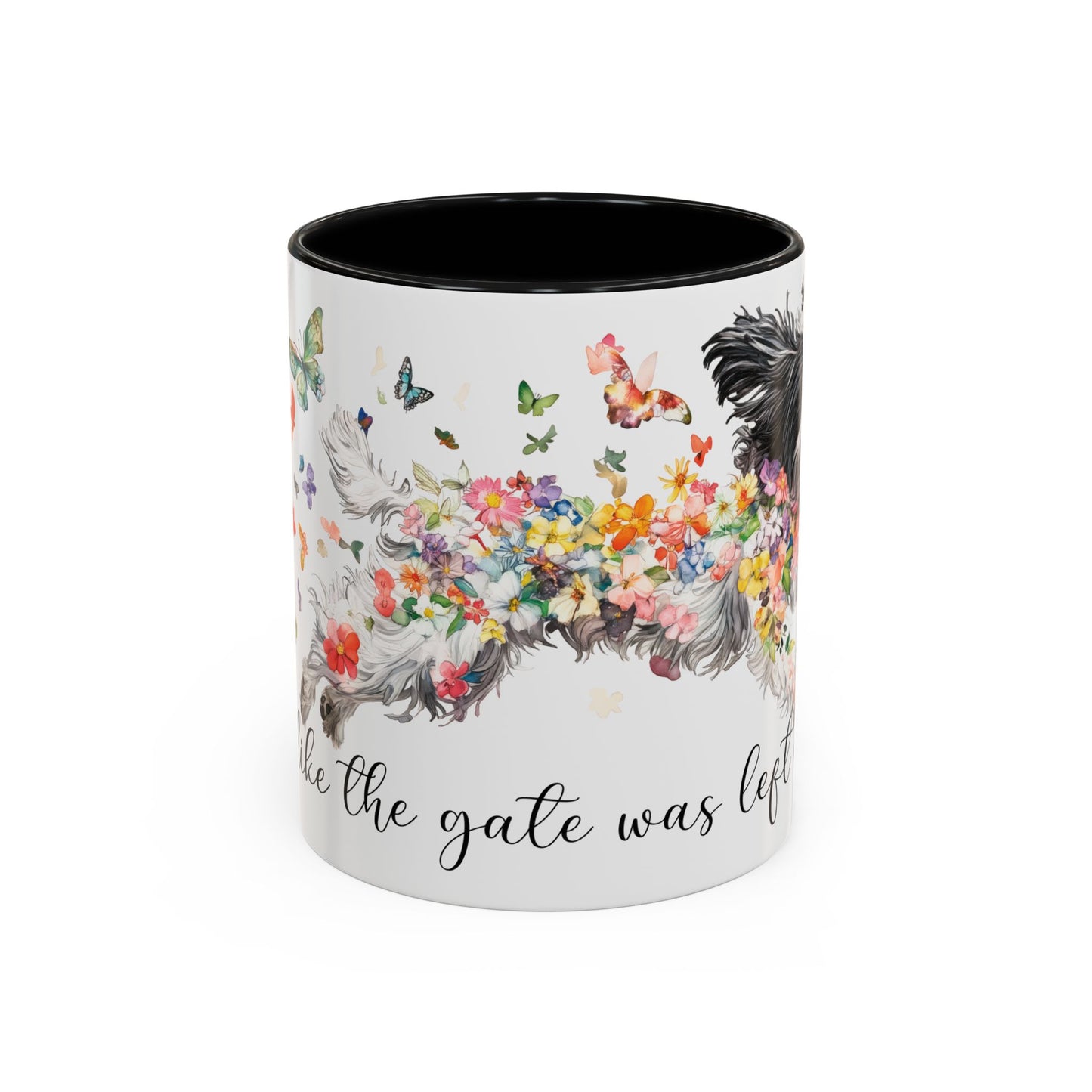 Shih Tzu "Live like the gate was left open" Accent Mugs, 11oz