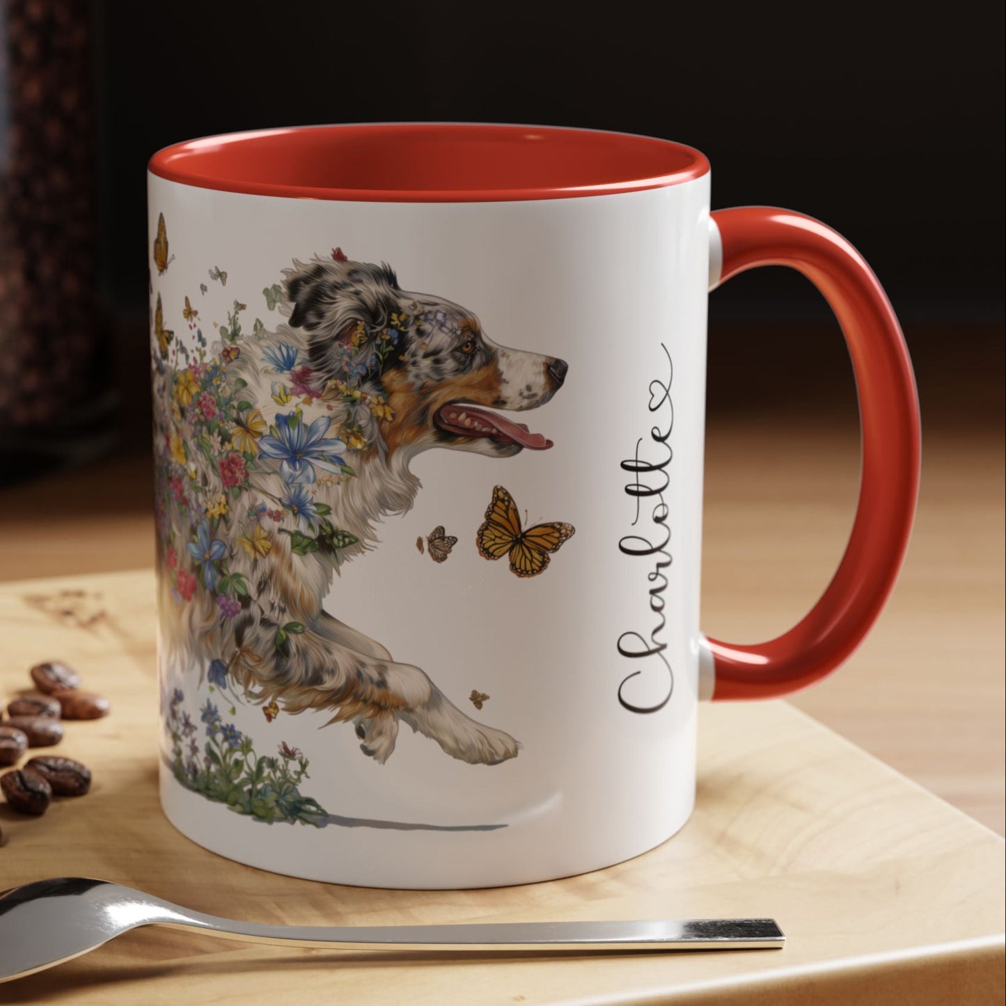 Australian Shepherd Blue Merle Personalized Accent Mugs, 11oz