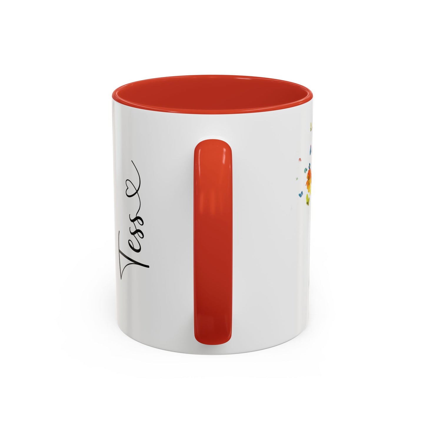 White Staffordshire Terrier Personalized Accent Mugs, 11oz