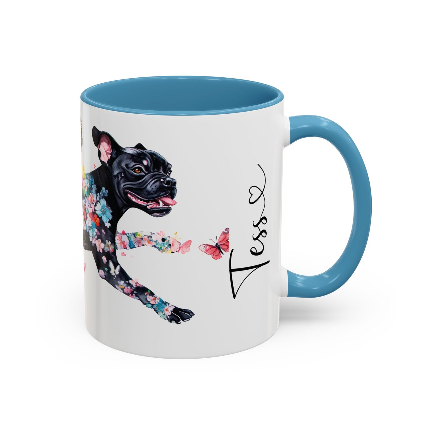 Black Boxer Personalized Accent Mugs, 11oz