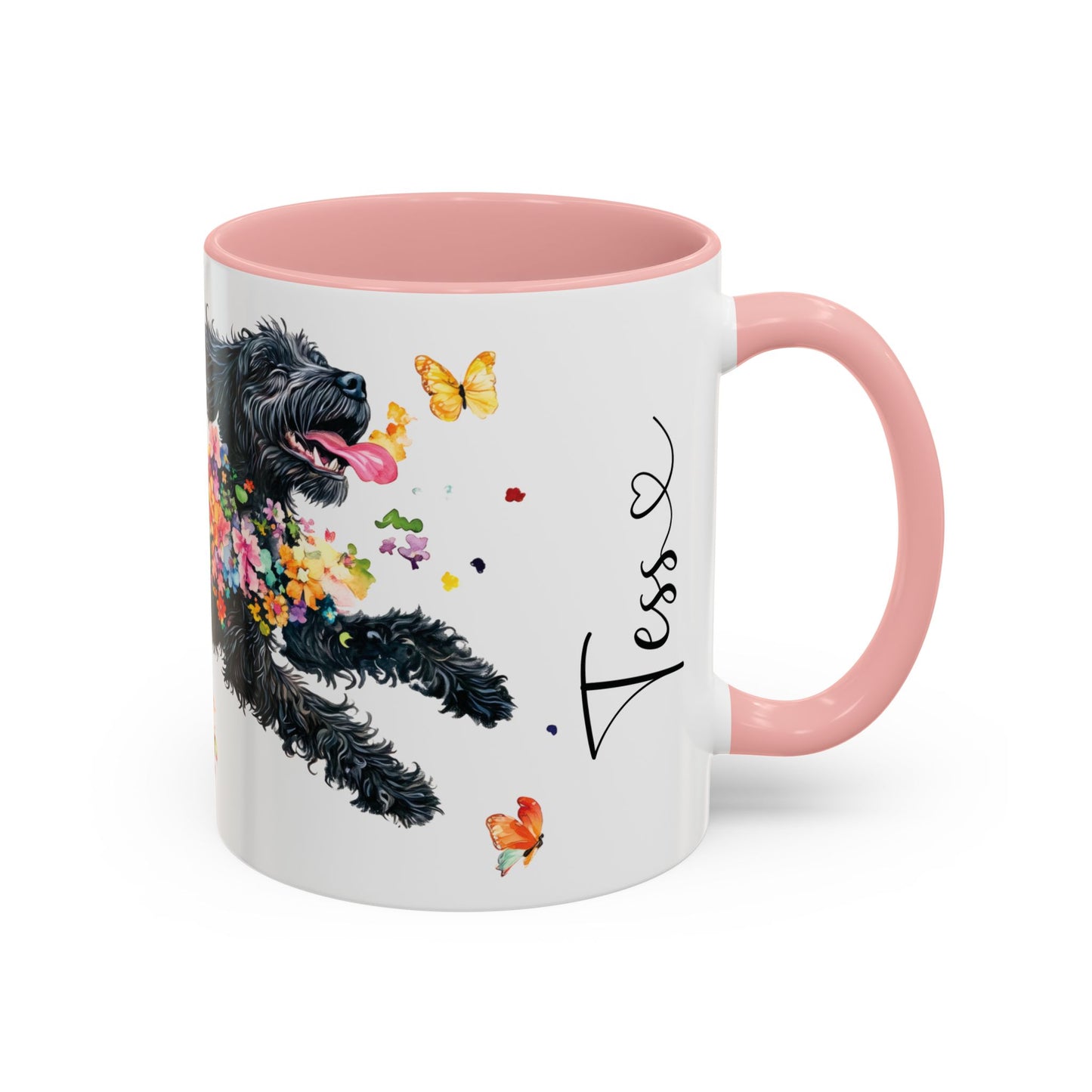 Portugese Water Dog Personalized Accent Mugs, 11oz