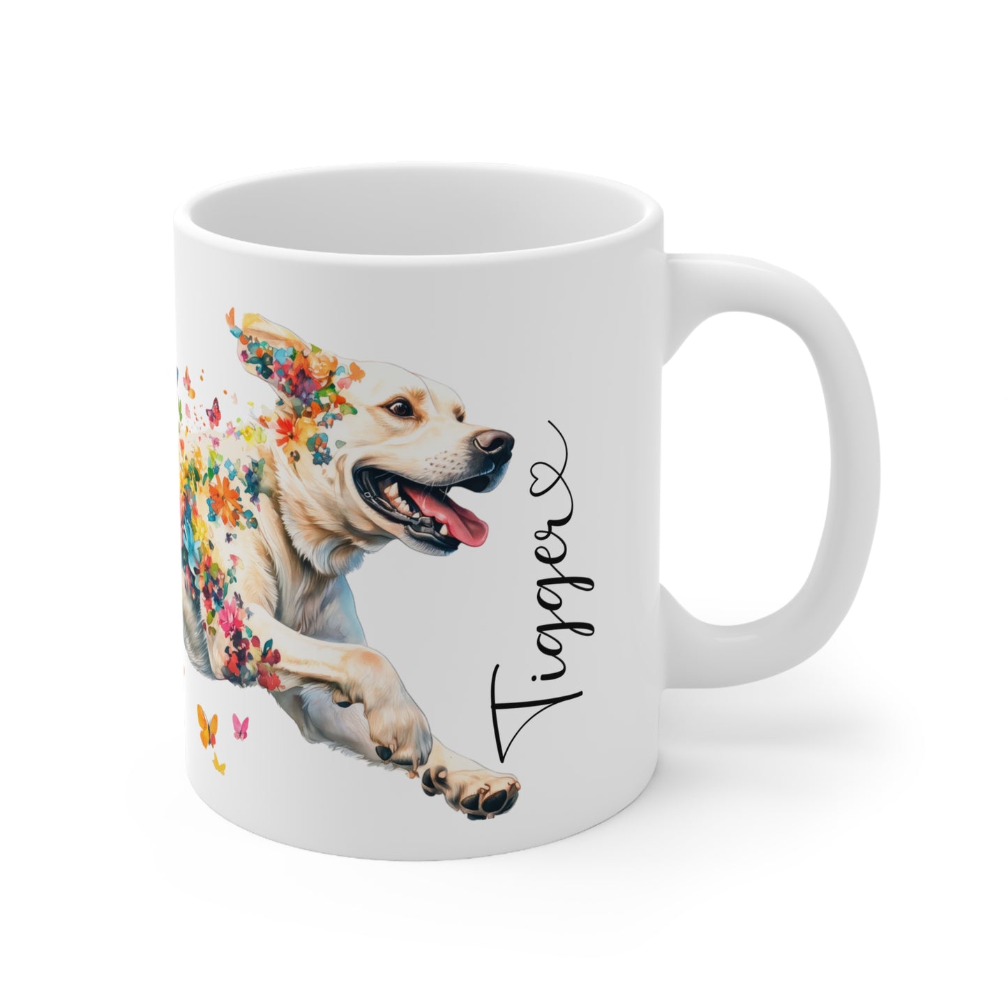 Yellow Labrador Personalized white Mugs, 11oz