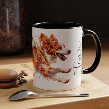 Border Collie Red Merle, Personalized Accent Mugs, 11oz