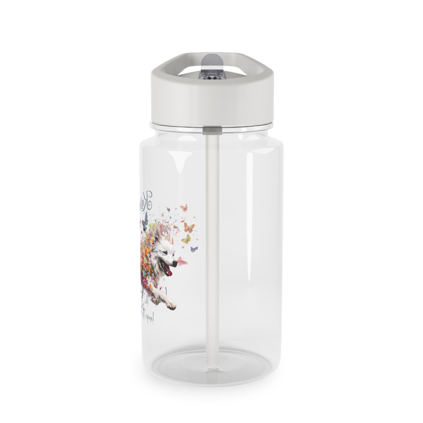 Water Bottle, Personalized, Samoyed "Live like the gate was left open". 2 sizes