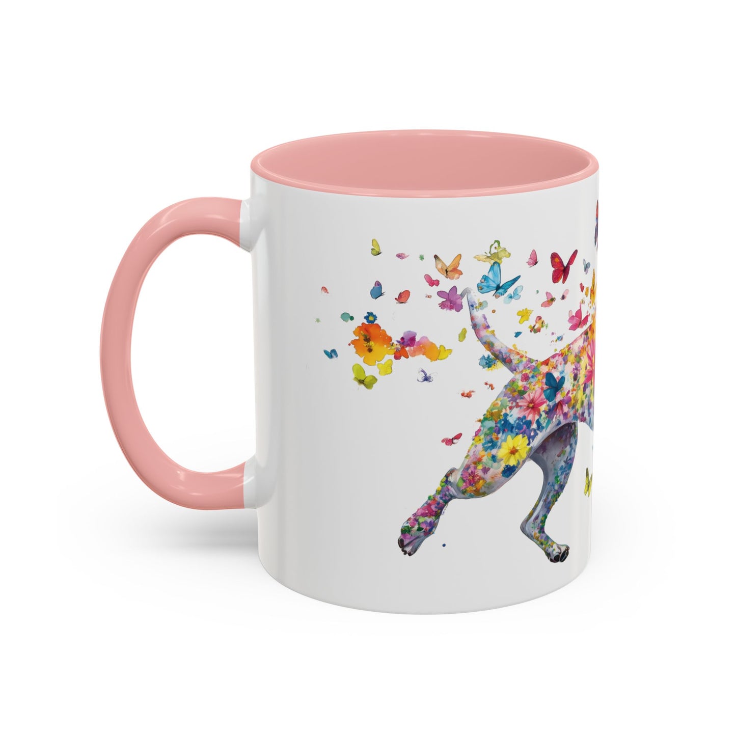 White Staffordshire Terrier Personalized Accent Mugs, 11oz