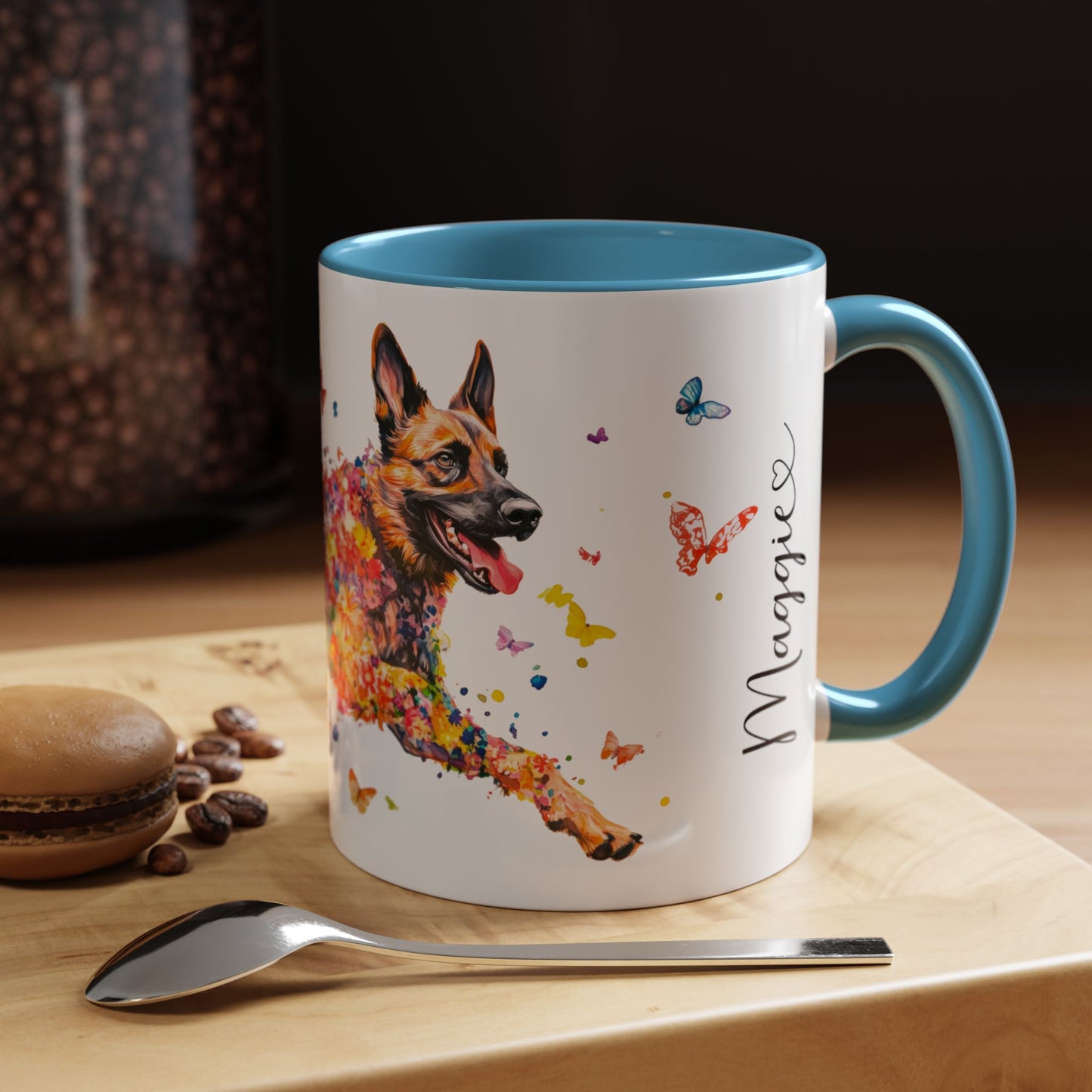 Dutch Shepherd Personalized Colorful Accent Mugs, 11oz