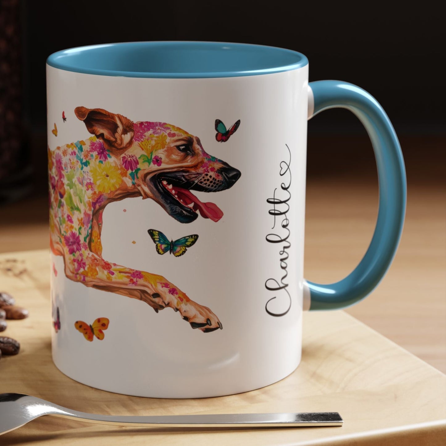 Black Mouth Cur Personalized Accent Mugs, 11oz