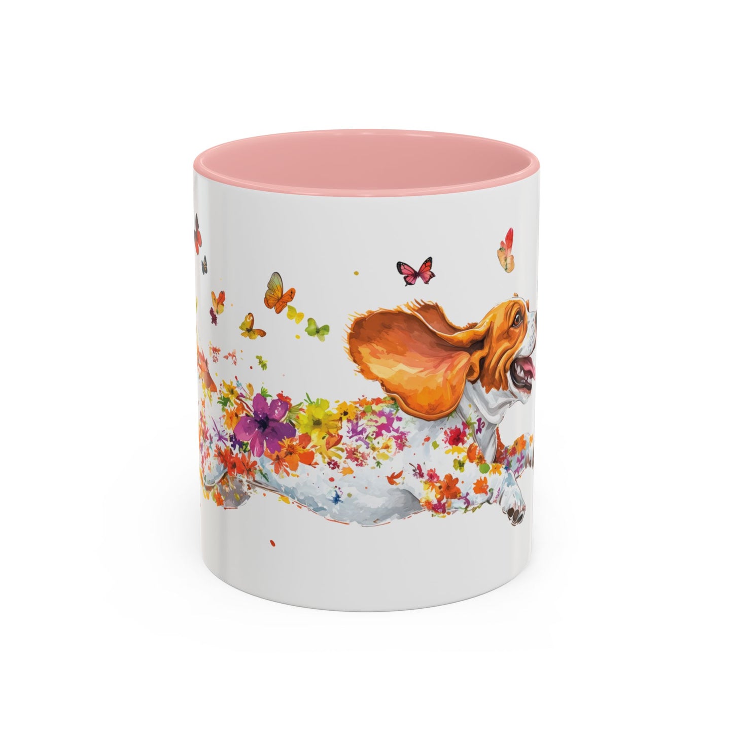 Basset Hound #2 Personalized Accent Mugs, 11oz
