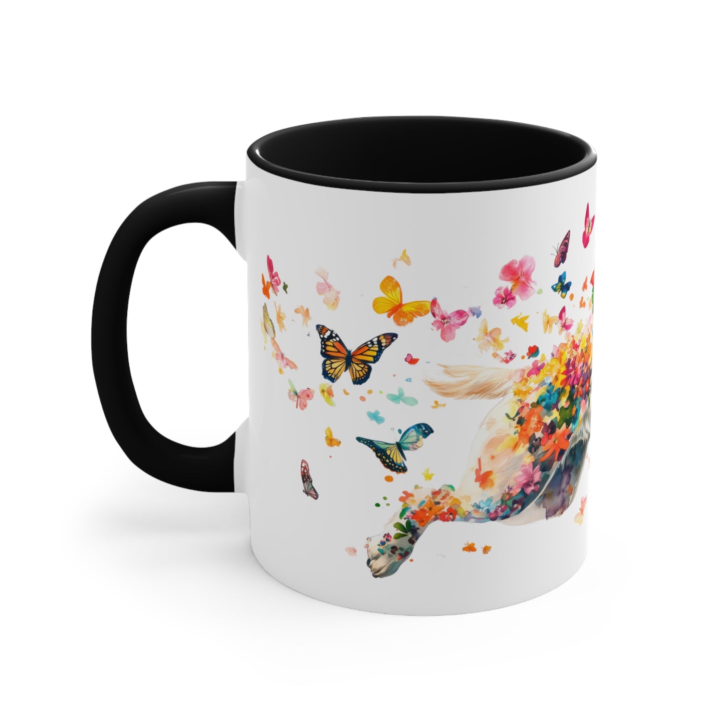 White Labrador running personalized colourful Mugs, 11oz